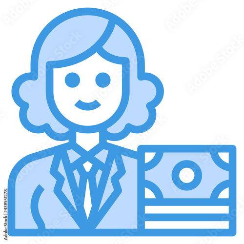 Banker blue line icon