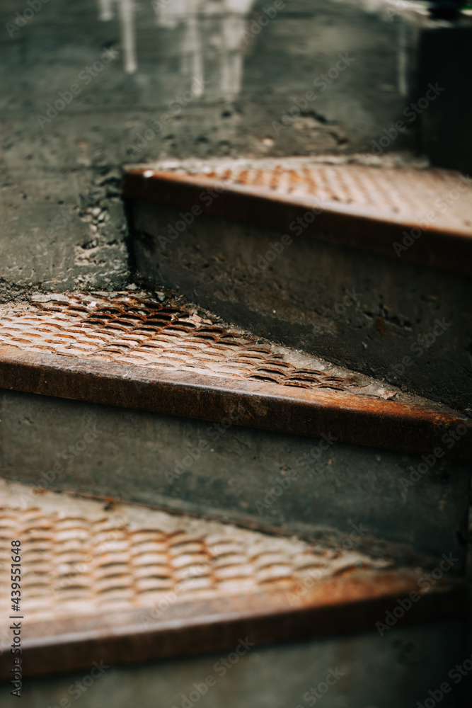 old steps in closeup