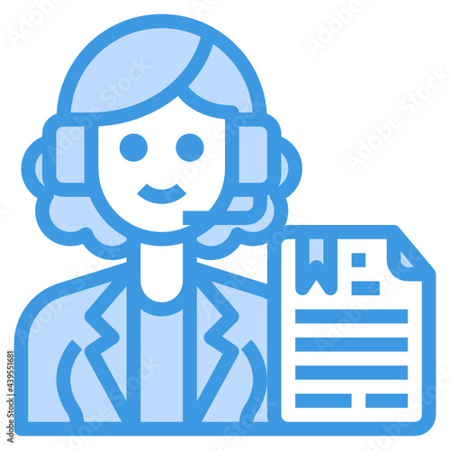 News Anchor blue line icon