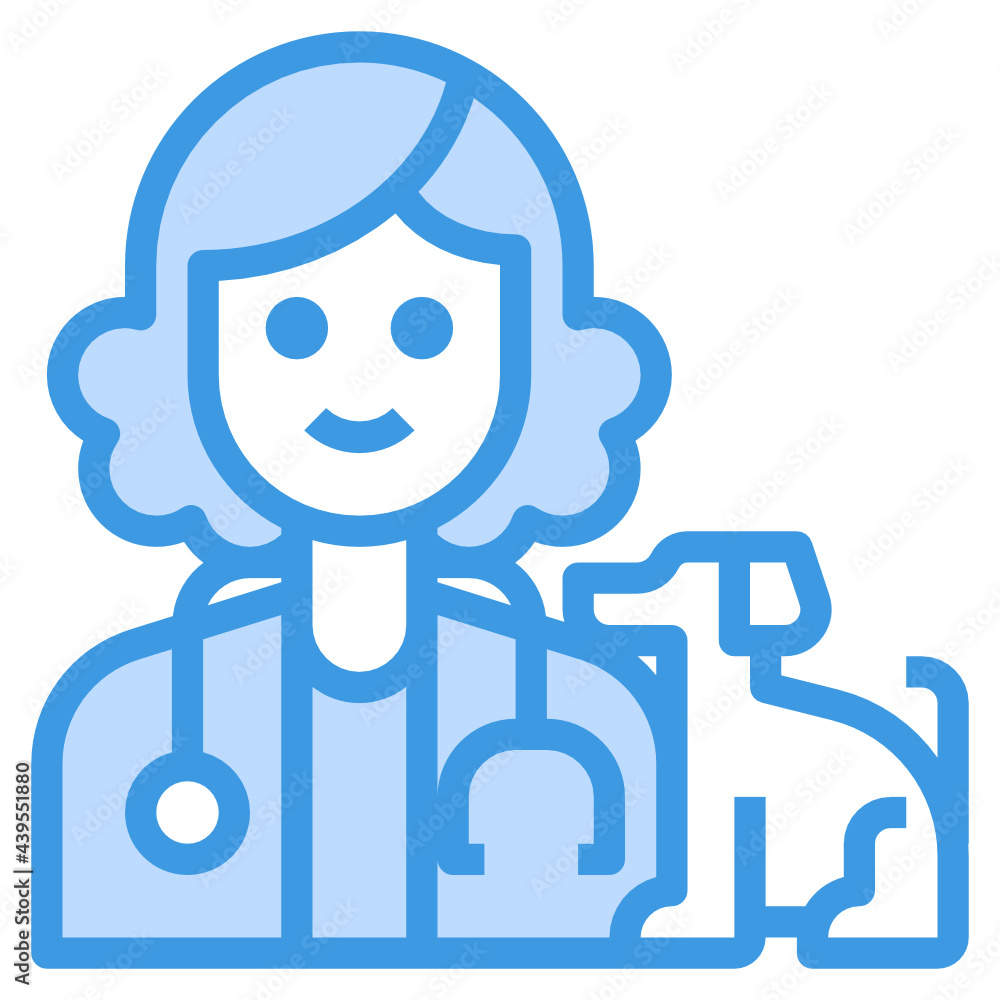 Veterinarian blue line icon