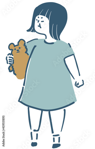 怒ってふてくされる子供のイラスト
Illustration of an angry child