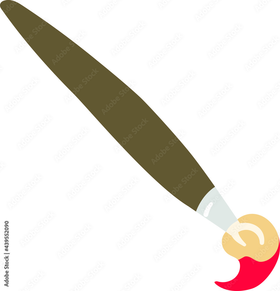 Artist Paint Brush Vector Isolated on White Background. Children Book Illustration Graphics. Tools used by Artist Vector Graphics. Artist Paint Brush Vector Isolated on White Background. Children Book Illustration Graphics. Tools used by Artist Vector Graphics.