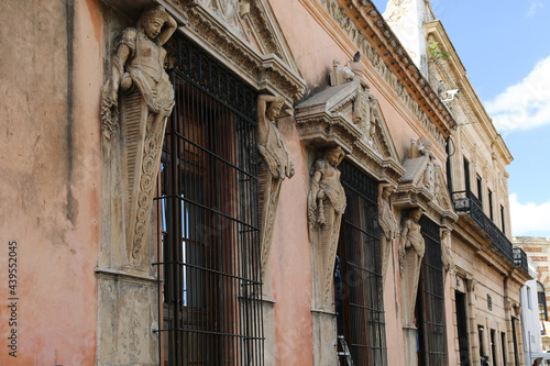 Colonial buildings in the city of Merida, Mexico photo