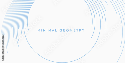 Blue white minimal round lines abstract futuristic tech background. Vector digital art design