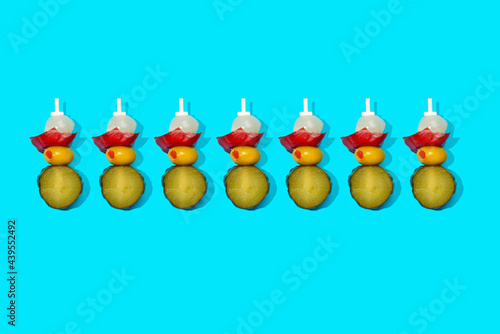 spanish banderillas forming a line