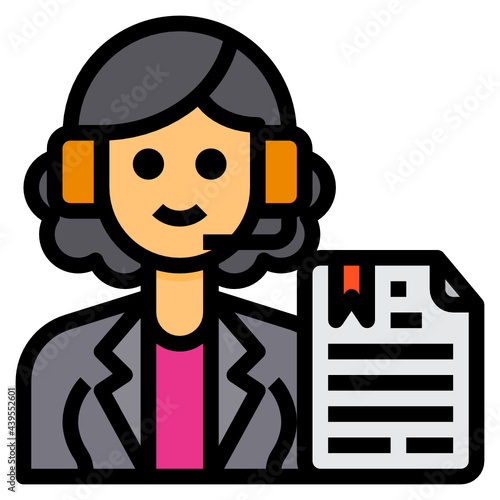 News Anchor line icon