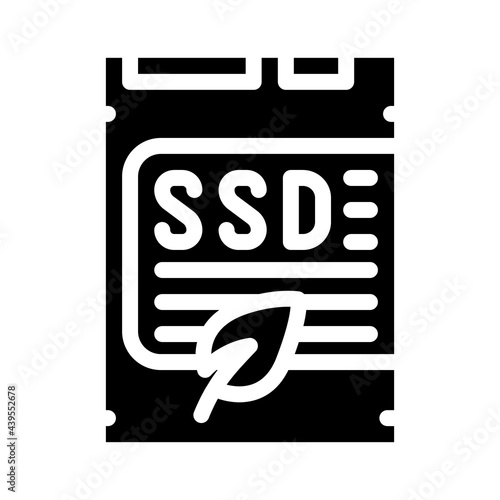 ssd card device for storage chia cryptocurrency glyph icon vector. ssd card device for storage chia cryptocurrency sign. isolated contour symbol black illustration