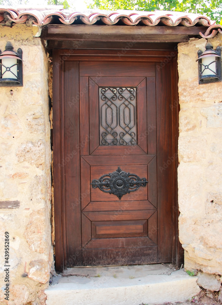 Fototapeta premium Antalya, Turkey, May 10, 2021. Closed house doors