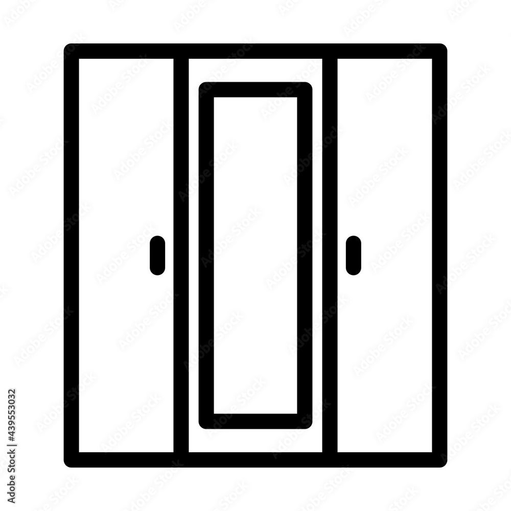 Wardrobe With Mirror Icon Wardrobe With Mirror Icon