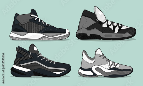 Sports basketball shoes design vector template
