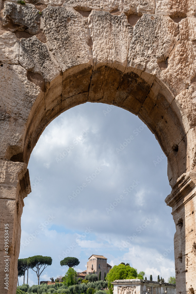 Looking out a window of The Colosseum. Rome. Italy Looking out a window of The Colosseum. Rome. Italy
