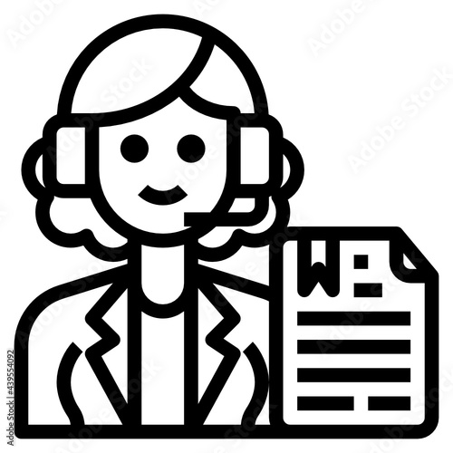 News Anchor line icon