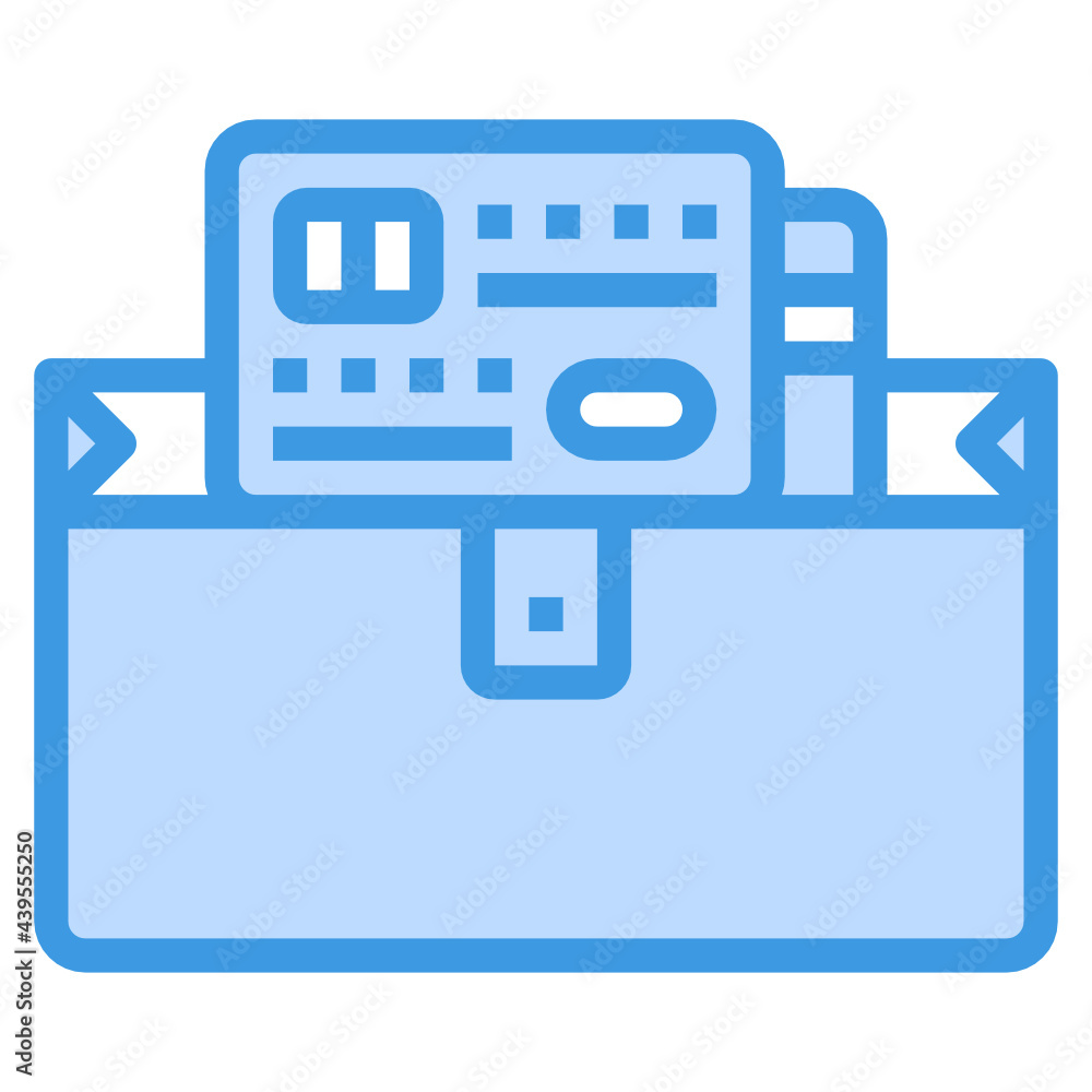 Wallet blue line icon