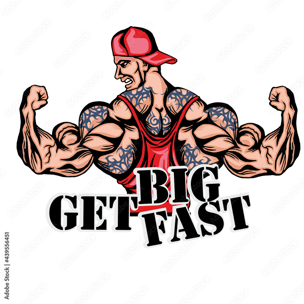 Obraz premium motivational t shirt design with bodybuilder
