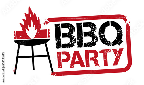 BBQ party typographic stamp. Vector illustration