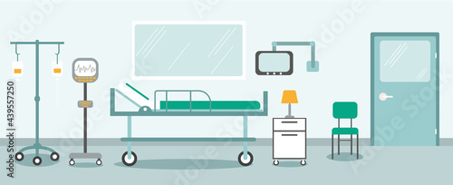 hospital ward in flat style, isolated, vector