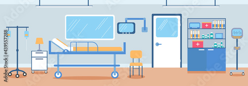 hospital ward in flat style, isolated, vector