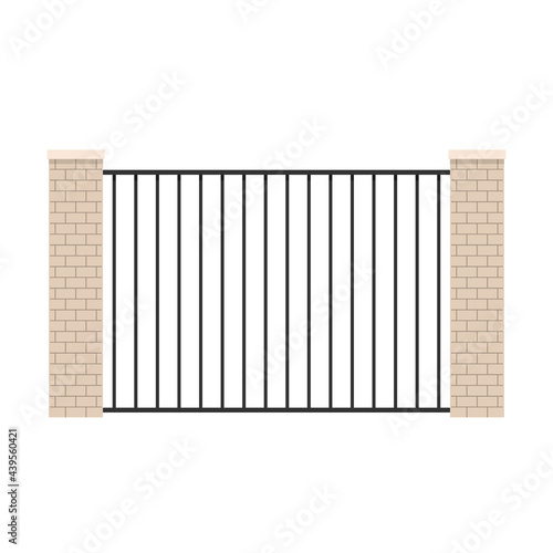 Wall fence vector. railing vector. wallpaper. free space for text. copy space.  fence vector.