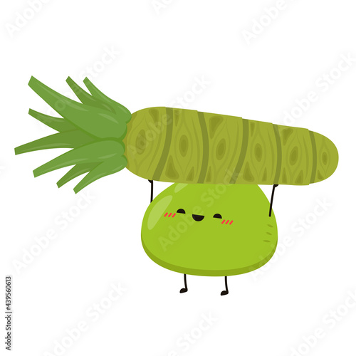 Wasabi character design. wasabi vector .on white background. wallpaper.