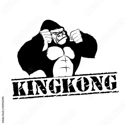 simple black and white kingkong logo