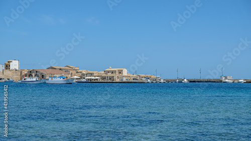 Sicily, province of Syracuse. View of the town of Marzamemi, an idylic fishing village.