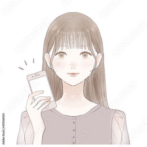 スマホを持っている女性