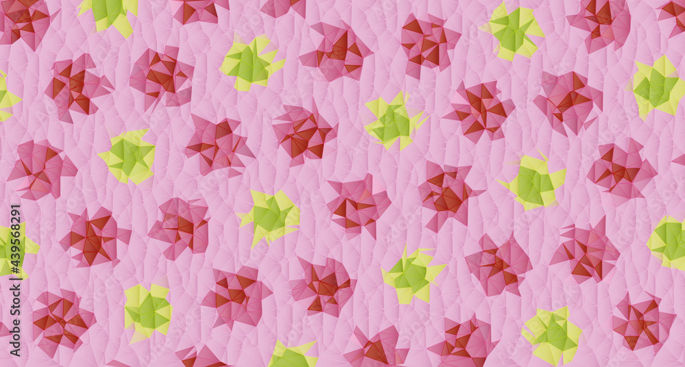 ピンクと黄色の花のベクターのフローラルな背景イラスト
