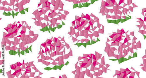 白背景のピンクと美しい花のパターンのベクターの背景イラスト
