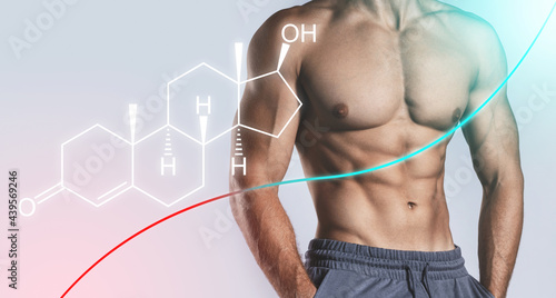 Fotografia Muscular male torso and testosterone formula