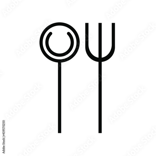 Spoon and fork icon. Vector for web, computer, and mobile app. Black icon. Vector illustration.
