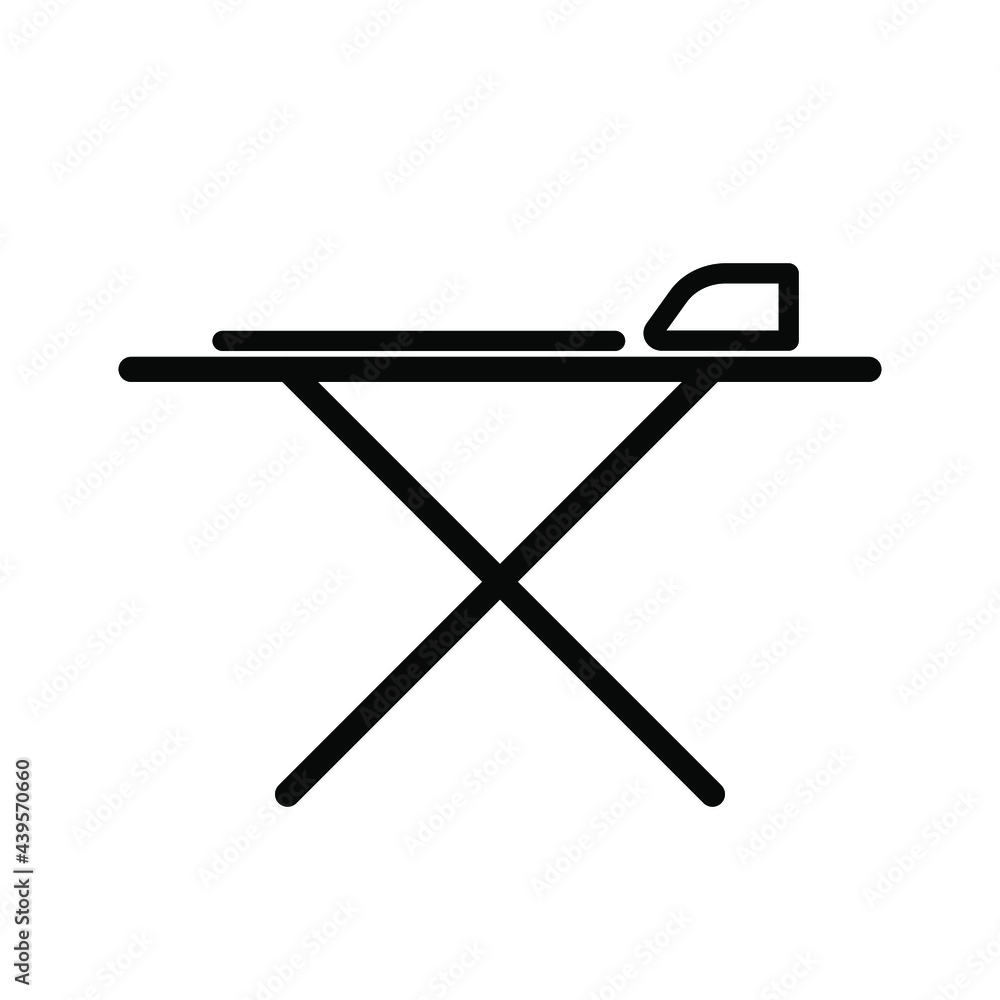 Ironing board icon. Black icon. Vector illustration. Ironing board icon. Black icon. Vector illustration.