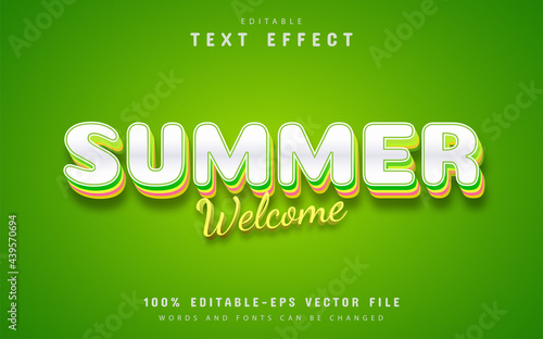 Welcome summer  editable text effect