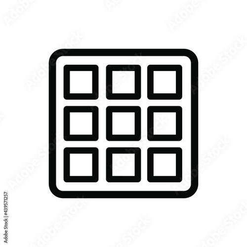 Waffle icon. Black icon. Vector illustration.