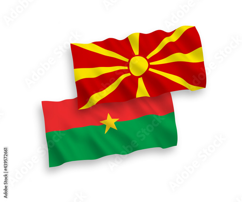 Flags of Burkina Faso and North Macedonia on a white background