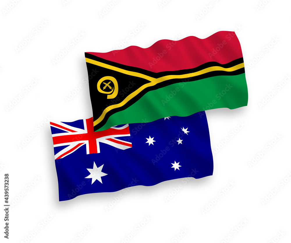 Flags of Australia and Republic of Vanuatu on a white background Flags of Australia and Republic of Vanuatu on a white background