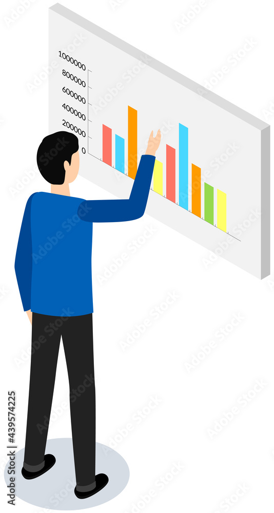 Visualize with business analytics. People work with statistical data analysis, changing indicators. Employees analyze statistical indicators, business data. Characters work with marketing research Visualize with business analytics. People work with statistical data analysis, changing indicators. Employees analyze statistical indicators, business data. Characters work with marketing research
