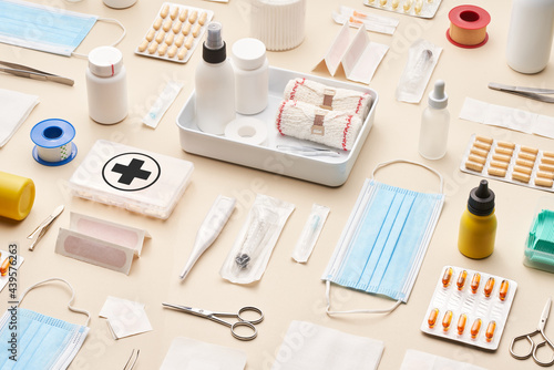 Composition of assorted new medical supplies photo