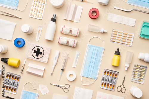Composition of new medical supplies photo