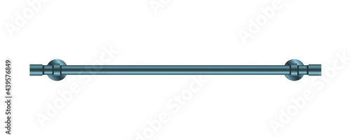 Vector illustration heated towel rail isolated on white background. Realistic metal coil pipe icon in flat cartoon style. Modern iron bathroom central heating radiator. Shiny towel rack for bathroom.