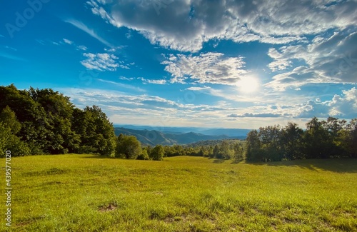 Beautiful sky and peaceful landscape on a summer day