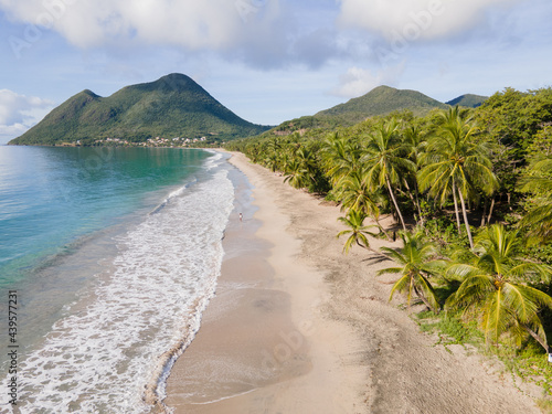 aerial view of paradise beach in Caribbean sea photo
