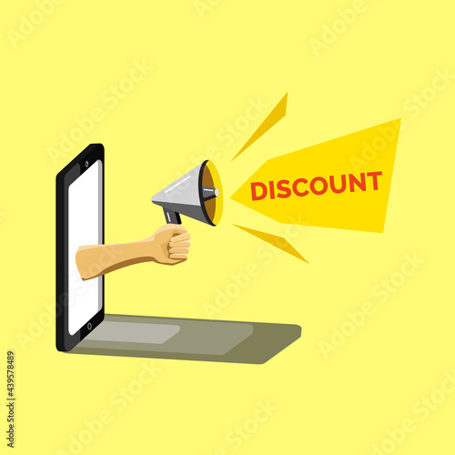 Vector illustration of discount sales, material design for advertising 