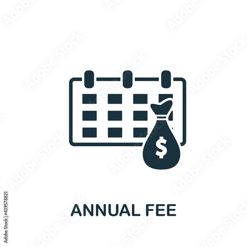 Annual Fee icon. Simple creative element. Filled monochrome Annual Fee icon for templates, infographics and banners