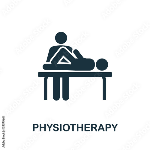 Physiotherapy icon. Simple creative element. Filled monochrome Physiotherapy icon for templates, infographics and banners