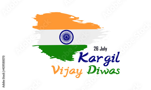 Kargil Vijay Diwas Indian Flag brush vector illustration photo