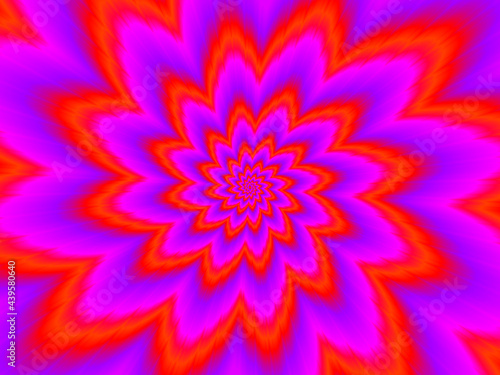Scarlet flower. Red flower blossom. Motion illusion.