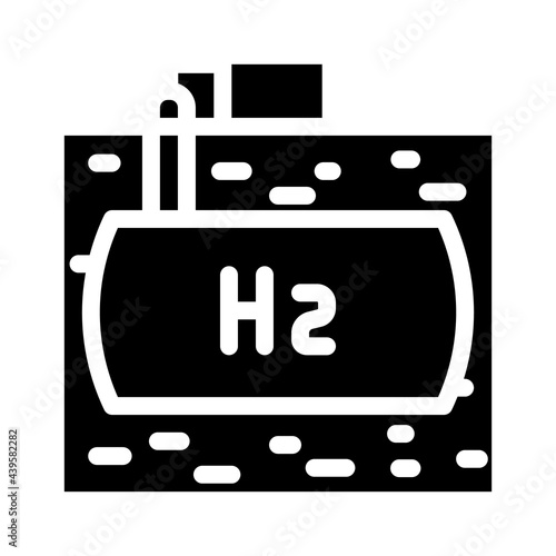 underground storage hydrogen glyph icon vector. underground storage hydrogen sign. isolated contour symbol black illustration