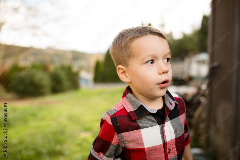 Boy in plaid shirt Boy in plaid shirt