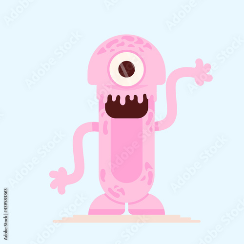 Cute little beach monster pink