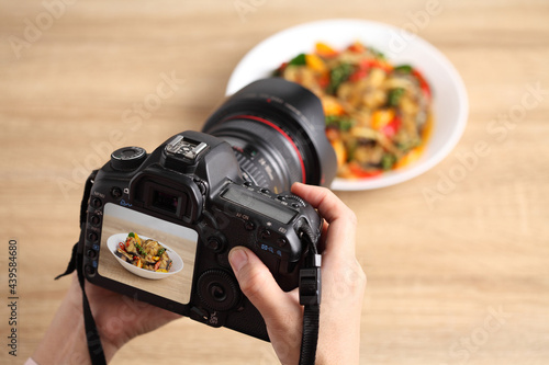 Food photographer taking shot from Thai food photo